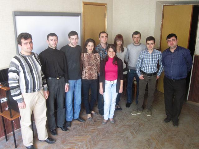 Figure 1. From left to right: Hovhannes Tcakanyan,Daniel Baghdasaryan, Hakob Kanoyan, Hripsime Mkrtchyan, Stepan Sargsyan,Hasmik Rostomyan, Tigran Karapetyan,Bagrat Mailyan, Levon Vanyan